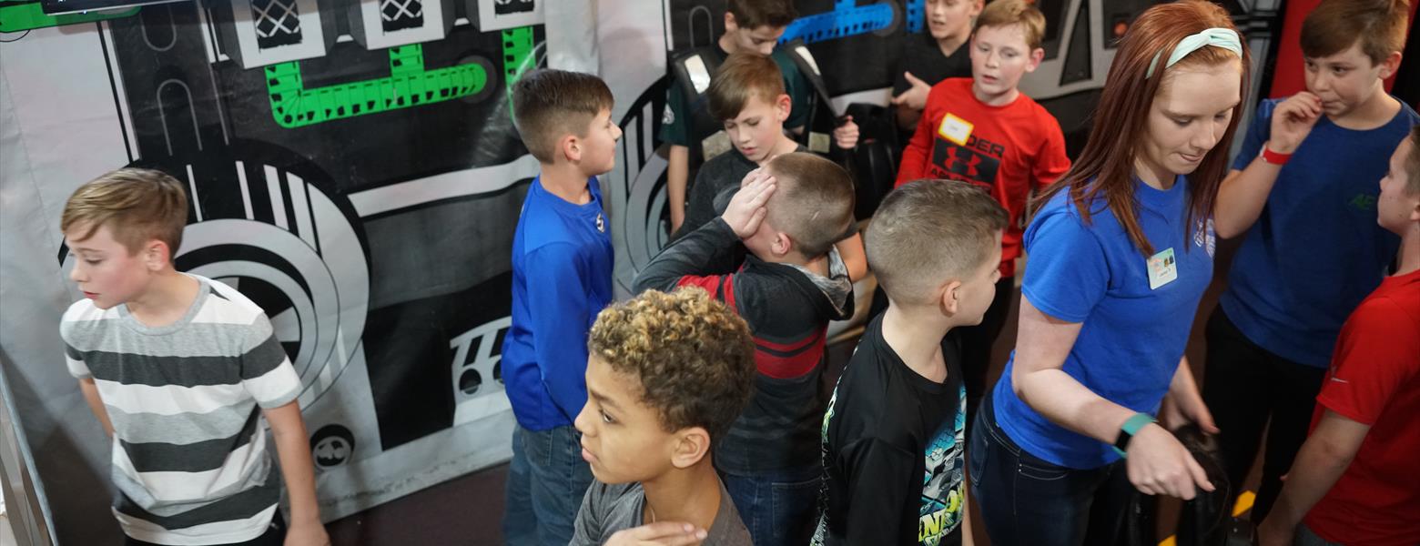 Lining up for Lazer Tag